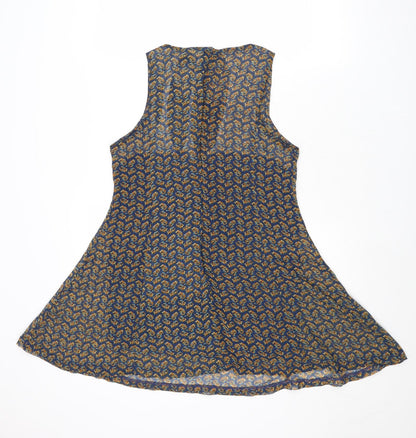 Glamourous Womens Multicoloured Geometric Polyester Trapeze & Swing Size 10 Scoop Neck Zip