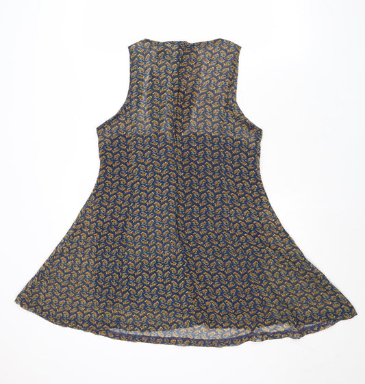 Glamourous Womens Multicoloured Geometric Polyester Trapeze & Swing Size 10 Scoop Neck Zip