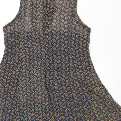 Glamourous Womens Multicoloured Geometric Polyester Trapeze & Swing Size 10 Scoop Neck Zip