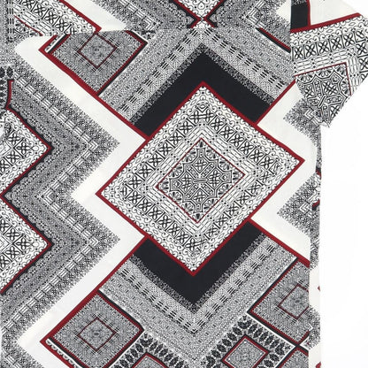 Boohoo Womens Multicoloured Geometric Polyester Basic Button-Up Size S Collared