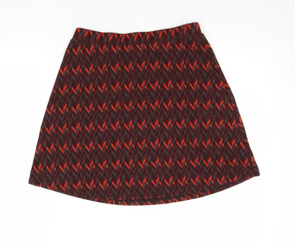 Glamorous Womens Multicoloured Geometric Polyester Swing Skirt Size S