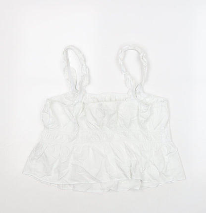 Womens UK Size L Divided by H&M White Basic Tank