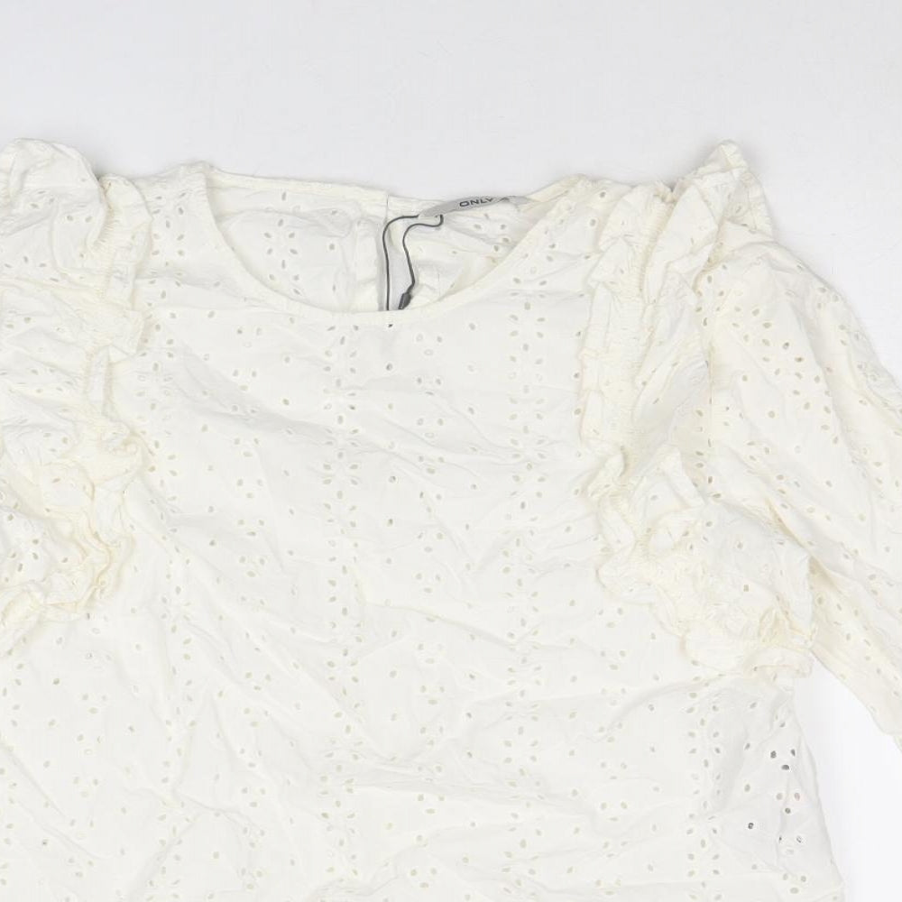 Womens UK Size 8 Only Ivory Basic Blouse