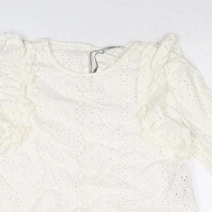 Womens UK Size 8 Only Ivory Basic Blouse
