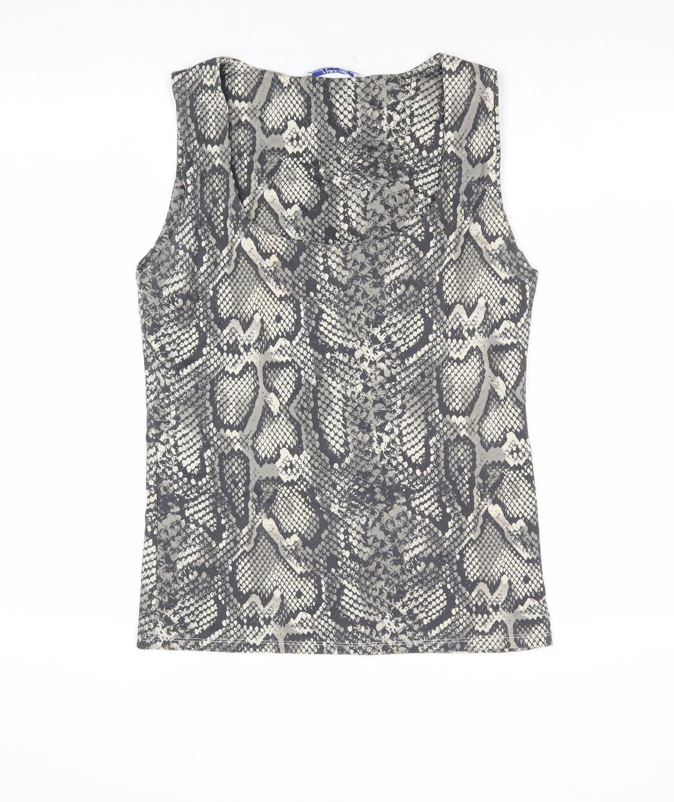 Womens UK Size L Zara Grey Basic Tank