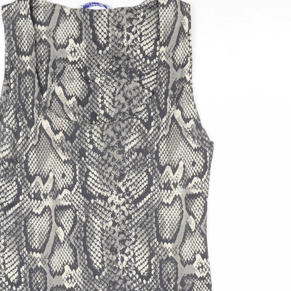 Womens UK Size L Zara Grey Basic Tank