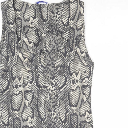 Womens UK Size L Zara Grey Basic Tank