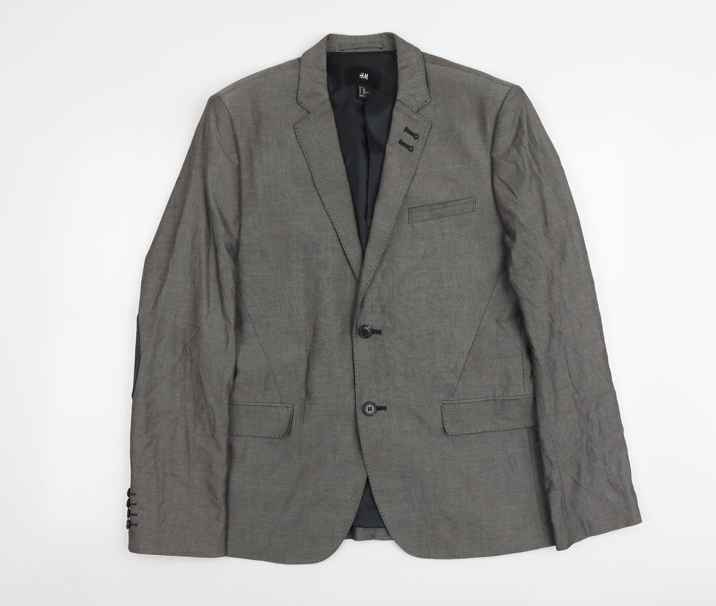 Mens UK Size L H&M Regular Grey Suit Jacket