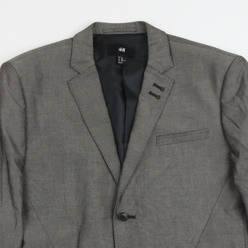 Mens UK Size L H&M Regular Grey Suit Jacket