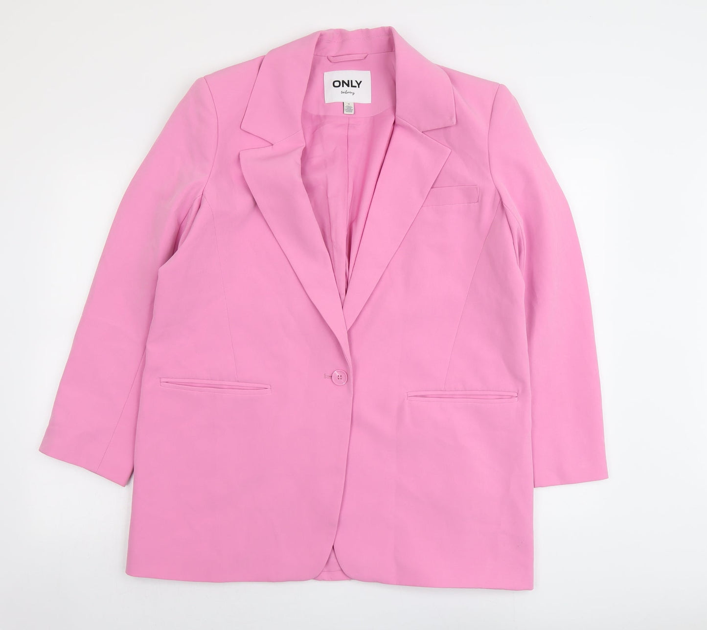 Only Womens Pink Polyester Jacket Suit Jacket Size 12