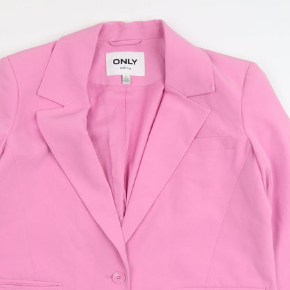 Only Womens Pink Polyester Jacket Suit Jacket Size 12