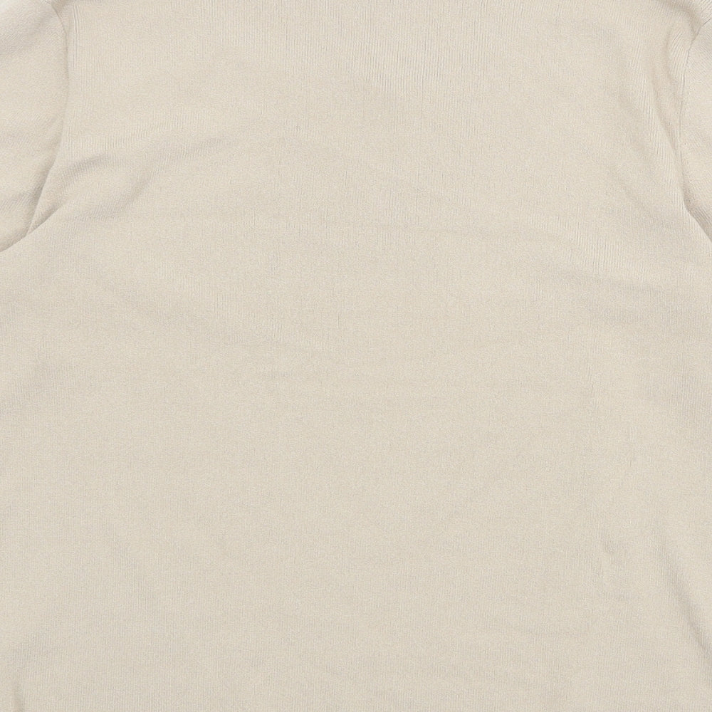 Womens UK Size 14 Gray & Osbourn Beige Pullover Jumper