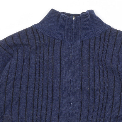 Ben Brook Mens Blue Acrylic Full Zip Sweatshirt Size L
