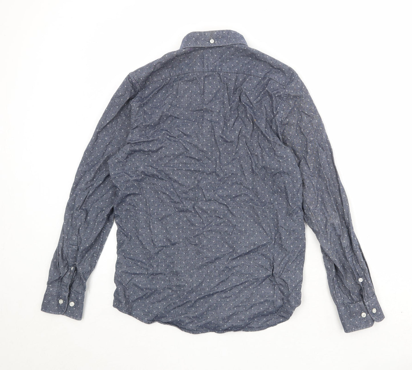 Mens UK Size S H&M Blue  Button-Up Long Sleeve Casual Shirt