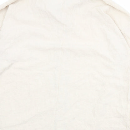 PRETTYLITTLETHING Womens Beige Polyester Basic Button-Up Size 12 Collared
