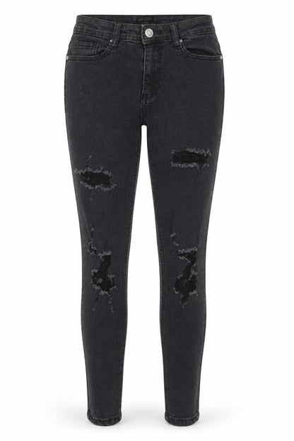 Womens UK Size 10 Missguided Regular Fit Skinny Black Jeans