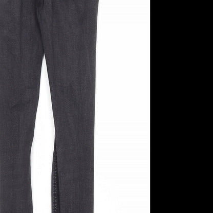 Missguided Womens Black Cotton Skinny Jeans Size 10 Regular Zip