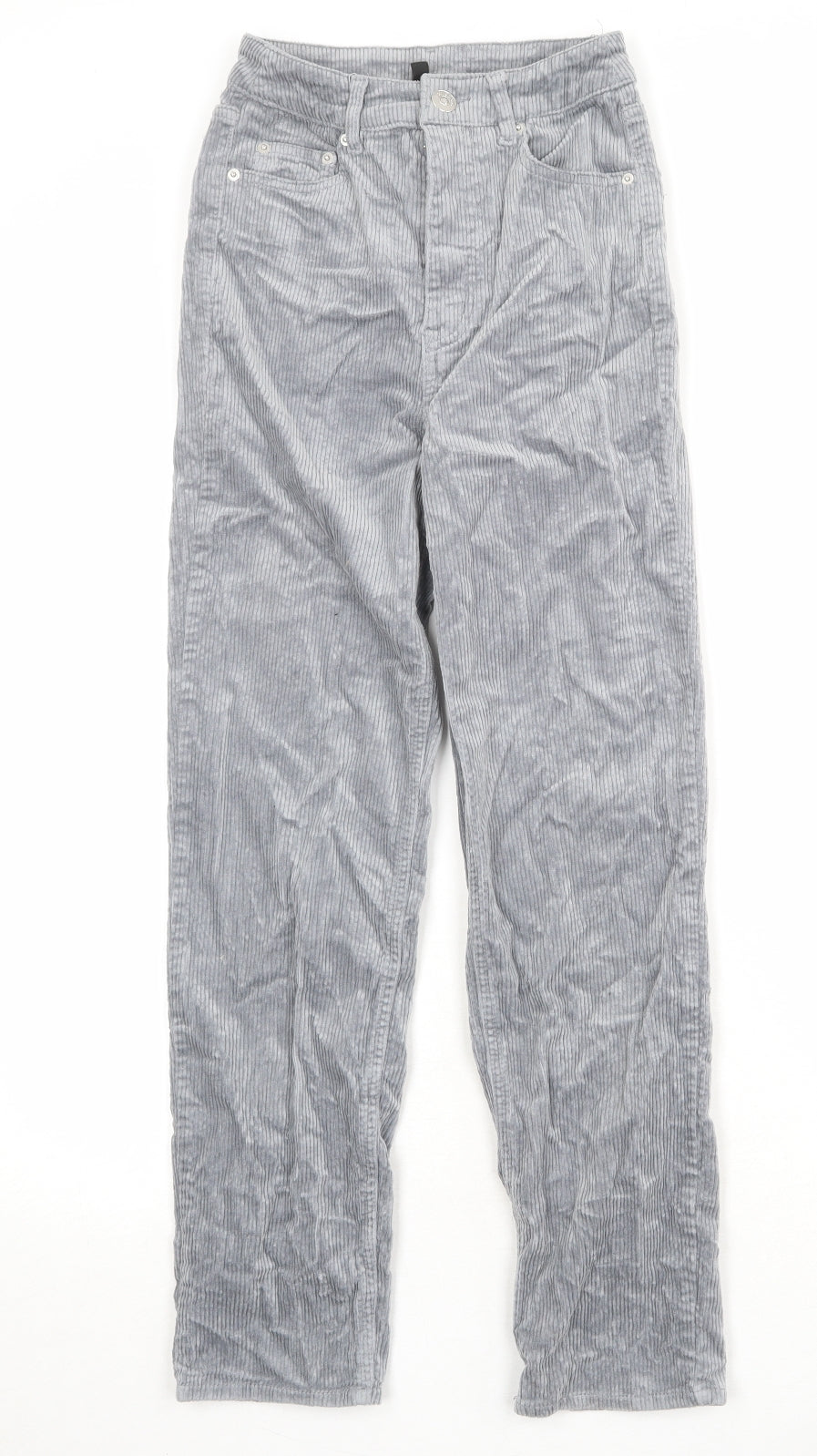 Divided by H&M Womens Grey Cotton Trousers Size S Regular Zip
