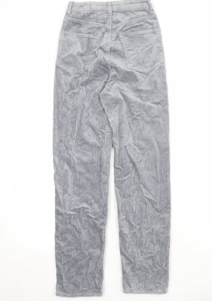 Divided by H&M Womens Grey Cotton Trousers Size S Regular Zip