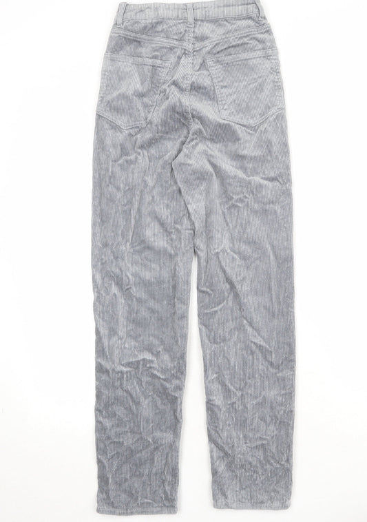Divided by H&M Womens Grey Cotton Trousers Size S Regular Zip