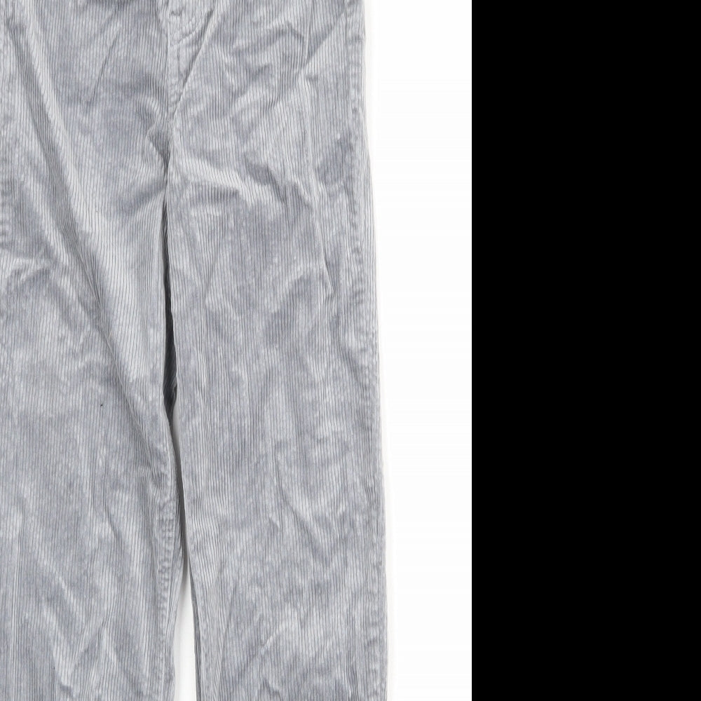Divided by H&M Womens Grey Cotton Trousers Size S Regular Zip