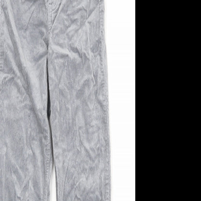 Divided by H&M Womens Grey Cotton Trousers Size S Regular Zip