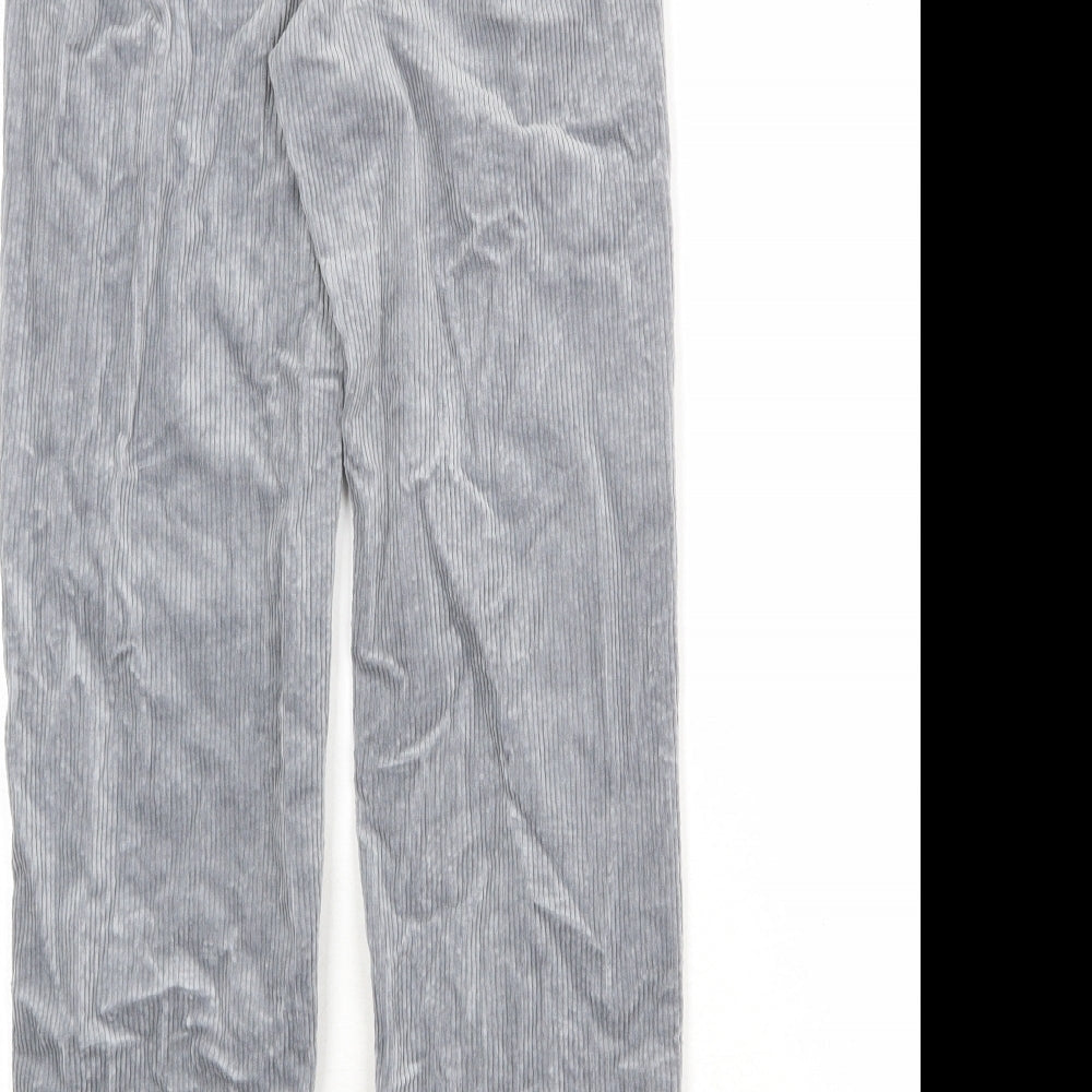 Divided by H&M Womens Grey Cotton Trousers Size S Regular Zip