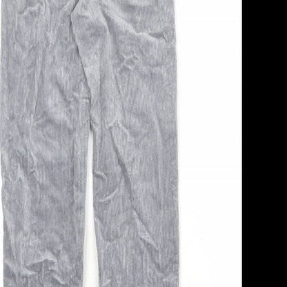 Divided by H&M Womens Grey Cotton Trousers Size S Regular Zip