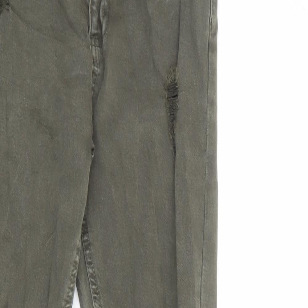 New Look Womens Green Cotton Skinny Jeans Size 8 Regular Zip