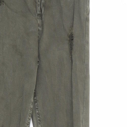 New Look Womens Green Cotton Skinny Jeans Size 8 Regular Zip