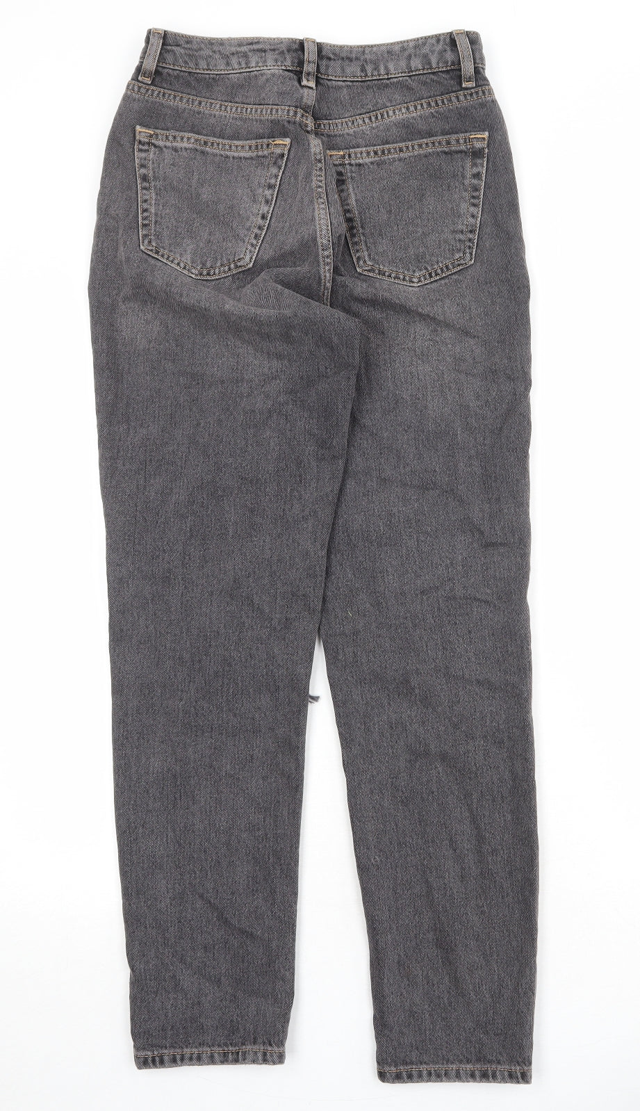 Topshop Womens Black Cotton Straight Jeans Size 26 in Regular Zip