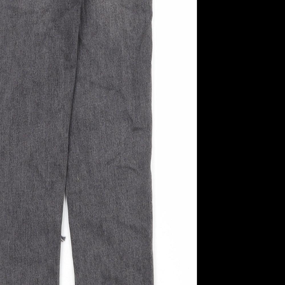 Topshop Womens Black Cotton Straight Jeans Size 26 in Regular Zip