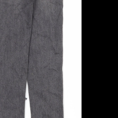 Topshop Womens Black Cotton Straight Jeans Size 26 in Regular Zip