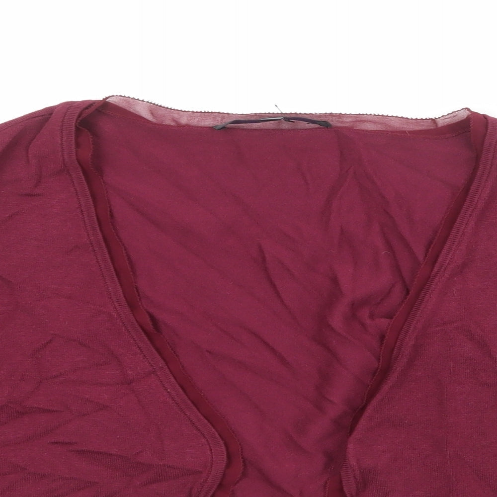 Coast Womens Purple V-Neck Viscose Cardigan Jumper Size M