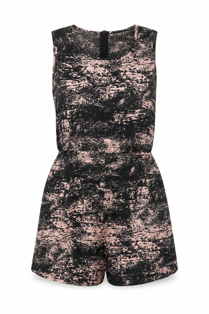 Womens UK Size 10 Boohoo One-Piece Black Playsuit
