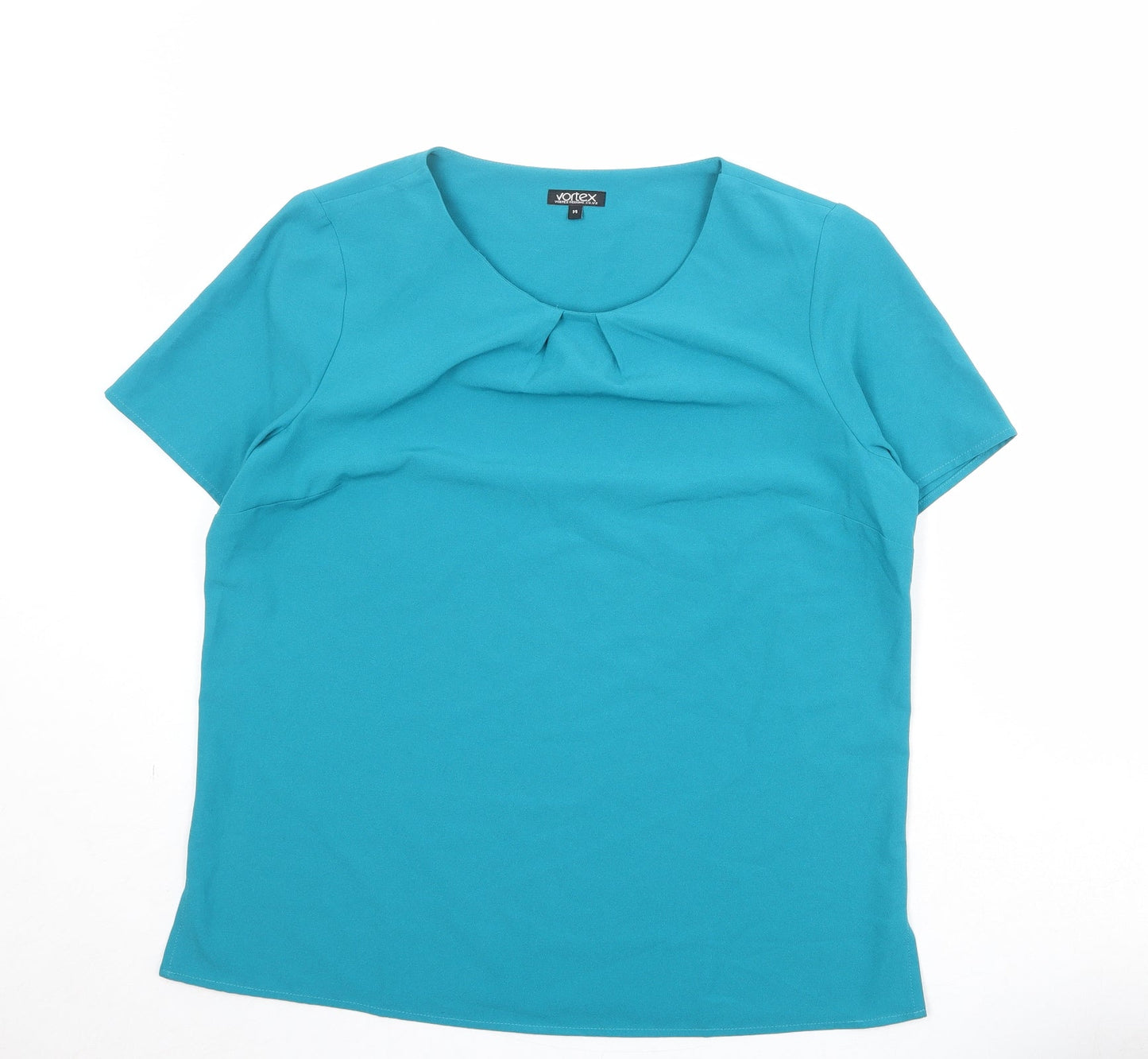 Womens UK Size 14 Vortex Blue Basic T-Shirt