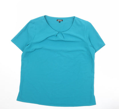 Womens UK Size 14 Vortex Blue Basic T-Shirt