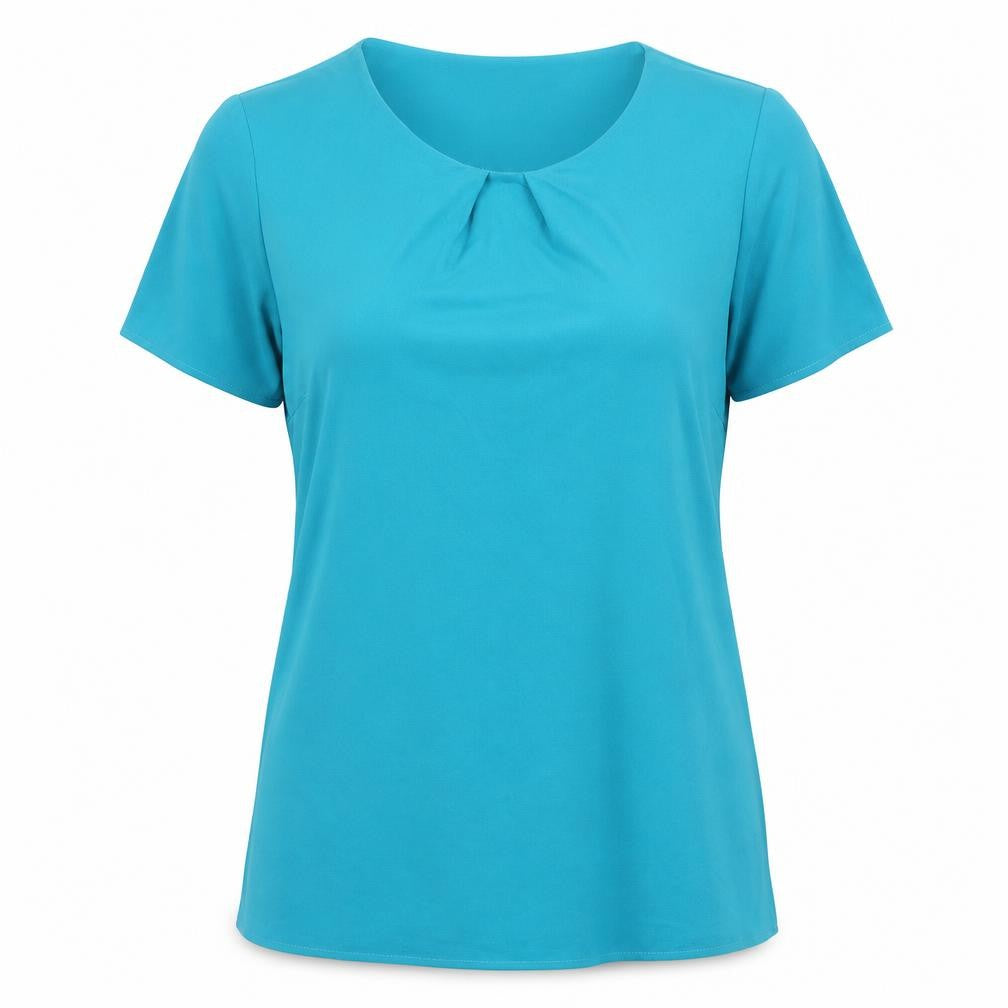 Womens UK Size 14 Vortex Blue Basic T-Shirt
