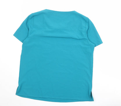 Womens UK Size 14 Vortex Blue Basic T-Shirt
