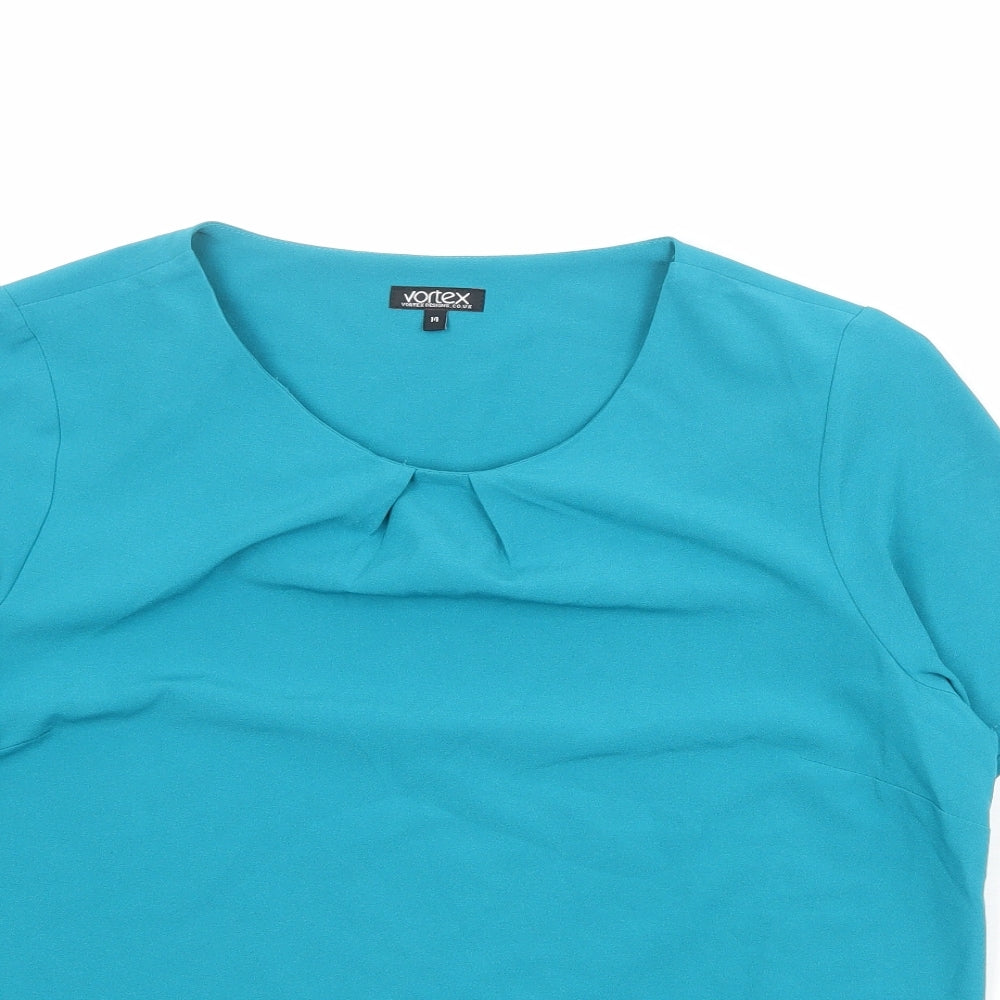Womens UK Size 14 Vortex Blue Basic T-Shirt