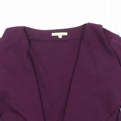 Epilogue Womens Purple V-Neck Polyester Cardigan Jumper Size 12