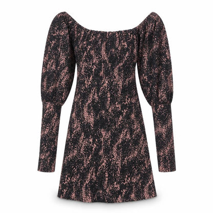 Topshop Womens Black Geometric Polyester A-Line Size 6 Square Neck Pullover