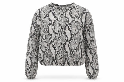 Zara Womens Beige Animal Print Polyester Pullover Sweatshirt Size M Pullover - Snakeskin Pattern