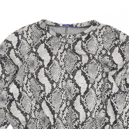 Zara Womens Beige Animal Print Polyester Pullover Sweatshirt Size M Pullover - Snakeskin Pattern
