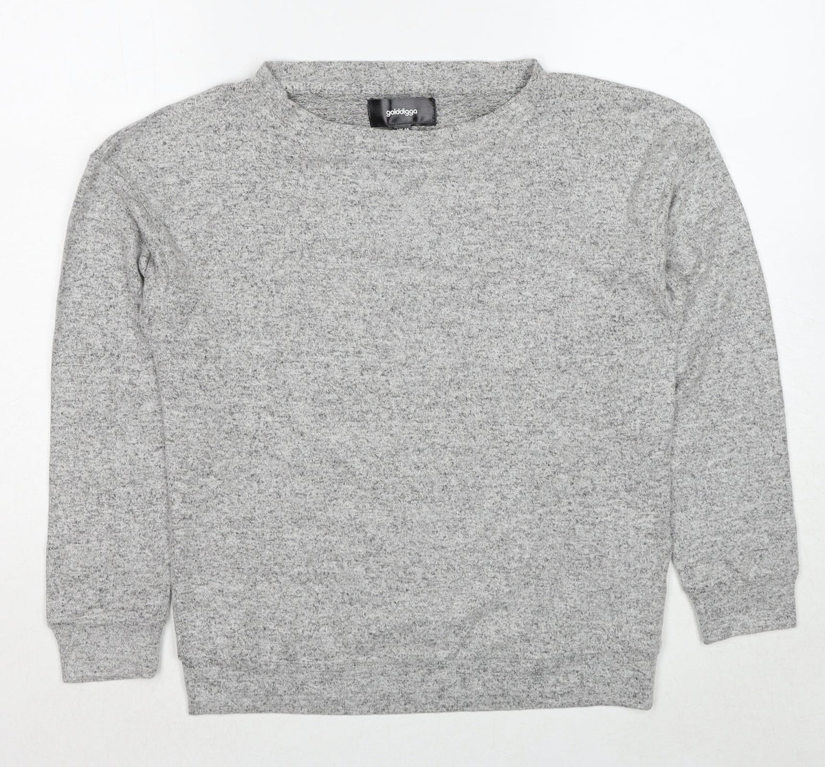 Womens UK Size 10 Golddigga Grey Pullover Jumper