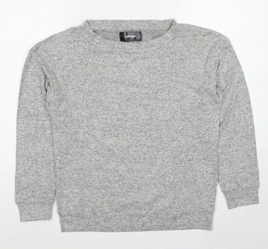 Golddigga Womens Grey Round Neck Viscose Pullover Jumper Size 10