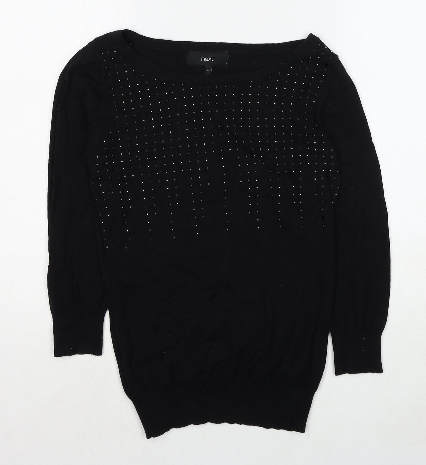 Womens UK Size 8 NEXT Black Pullover Jumper
