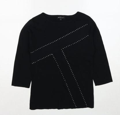Womens UK Size S Sky Design Black Pullover Jumper