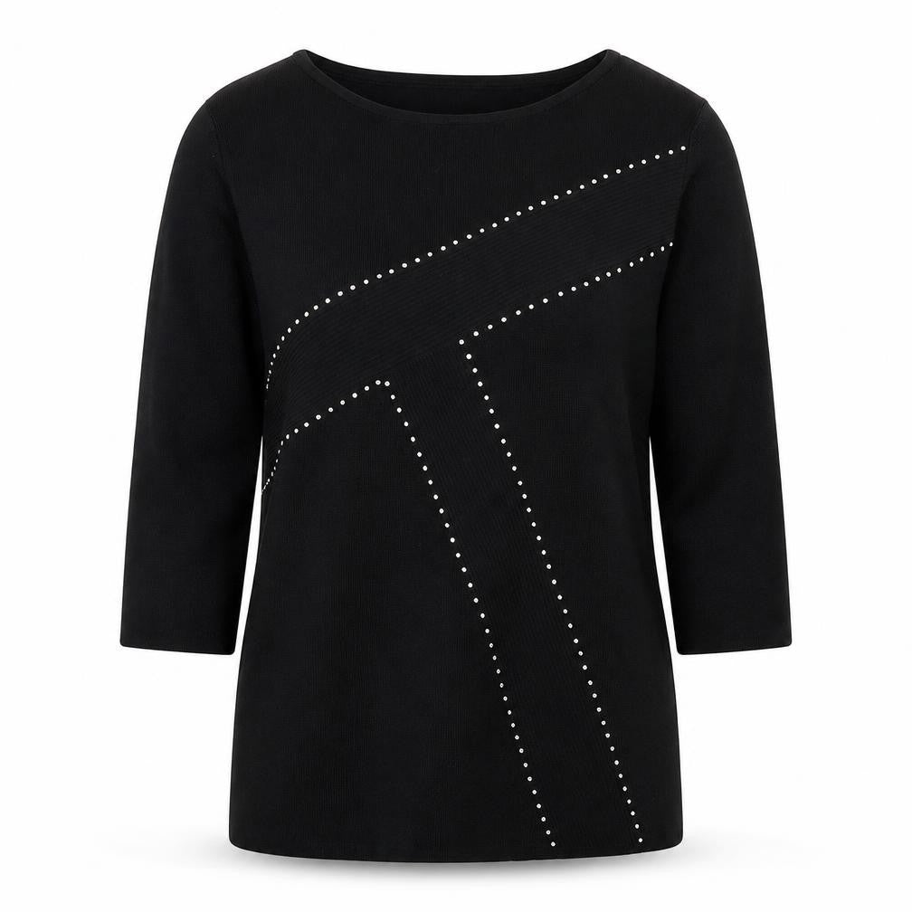 Womens UK Size S Sky Design Black Pullover Jumper