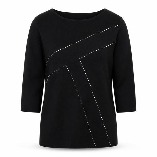 Womens UK Size S Sky Design Black Pullover Jumper